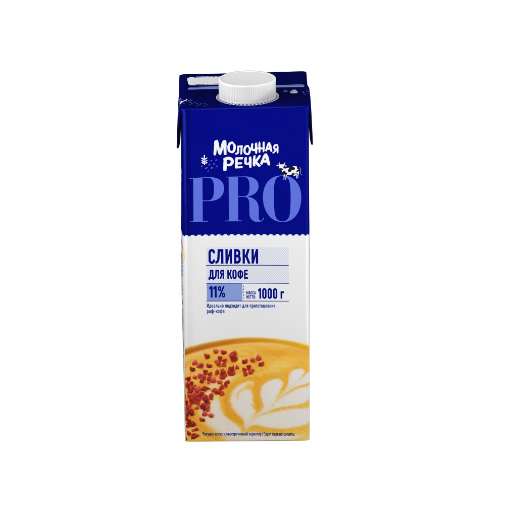 Сливки Молочная речка 11% 1 кг
