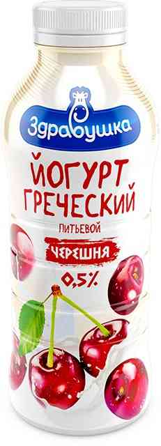 Йогурт Греческий 0,5% черешня Здравушка 430 г
