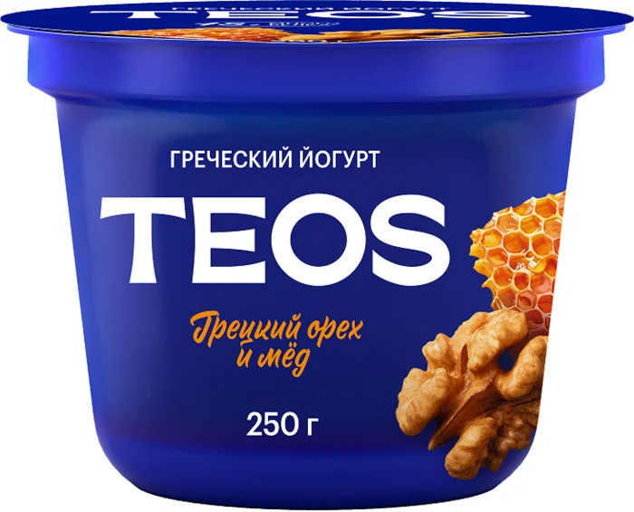 Йогурт Греческий TEOS грецкий орех-мед 2% 250 г