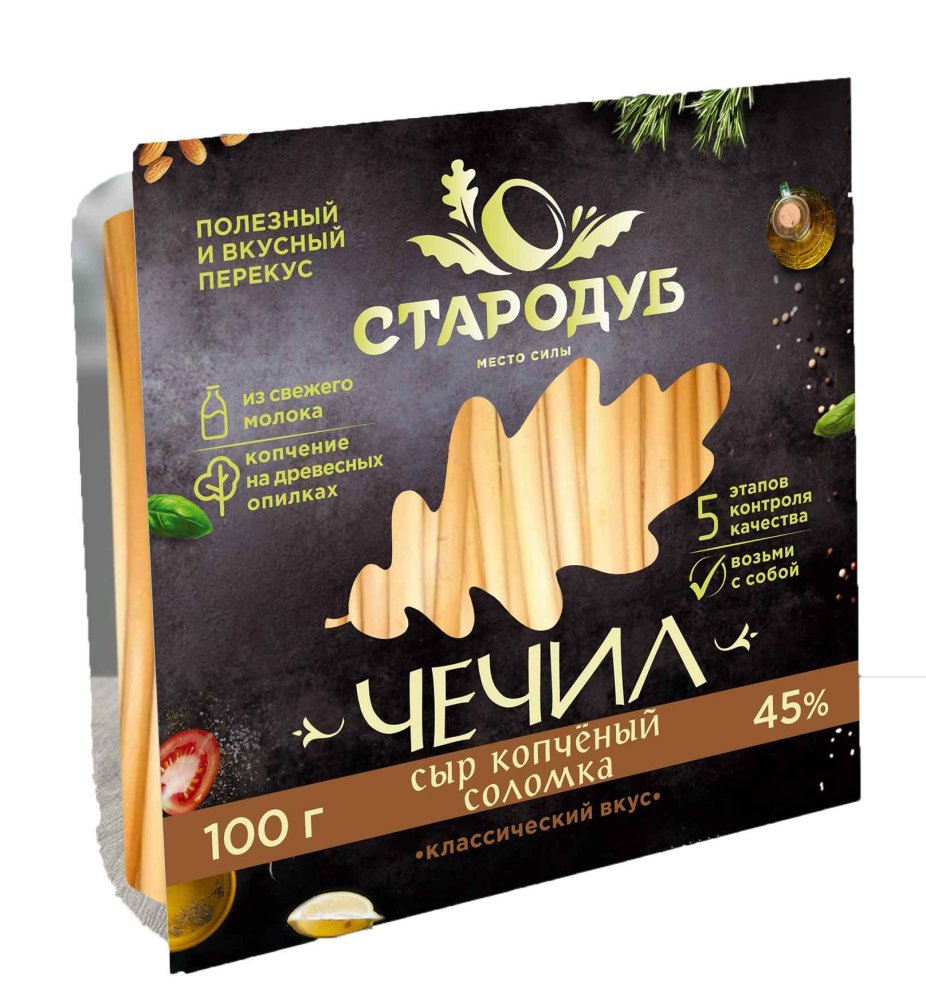Сыр Чечил копченый соломка 45% Стародуб 100 г