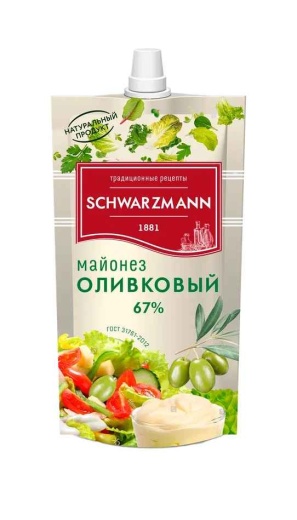 Майонез Оливковый 67% SCHWARZMANN дой-пак 400 мл ГОСТ