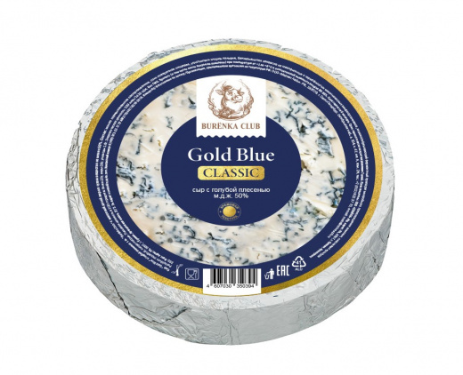 Сыр с голубой плесенью Gold Blue BURЁNKA CLUB 50% 1,2 кг
